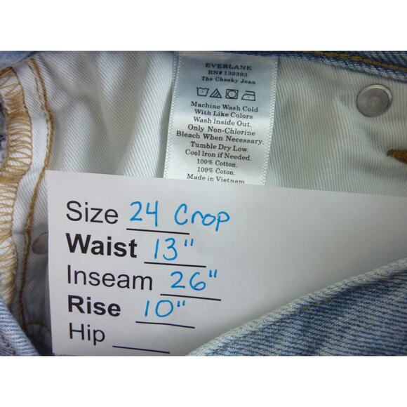 Everlane Original Cheeky Blue Jean 24 Crop - Picture 8 of 8